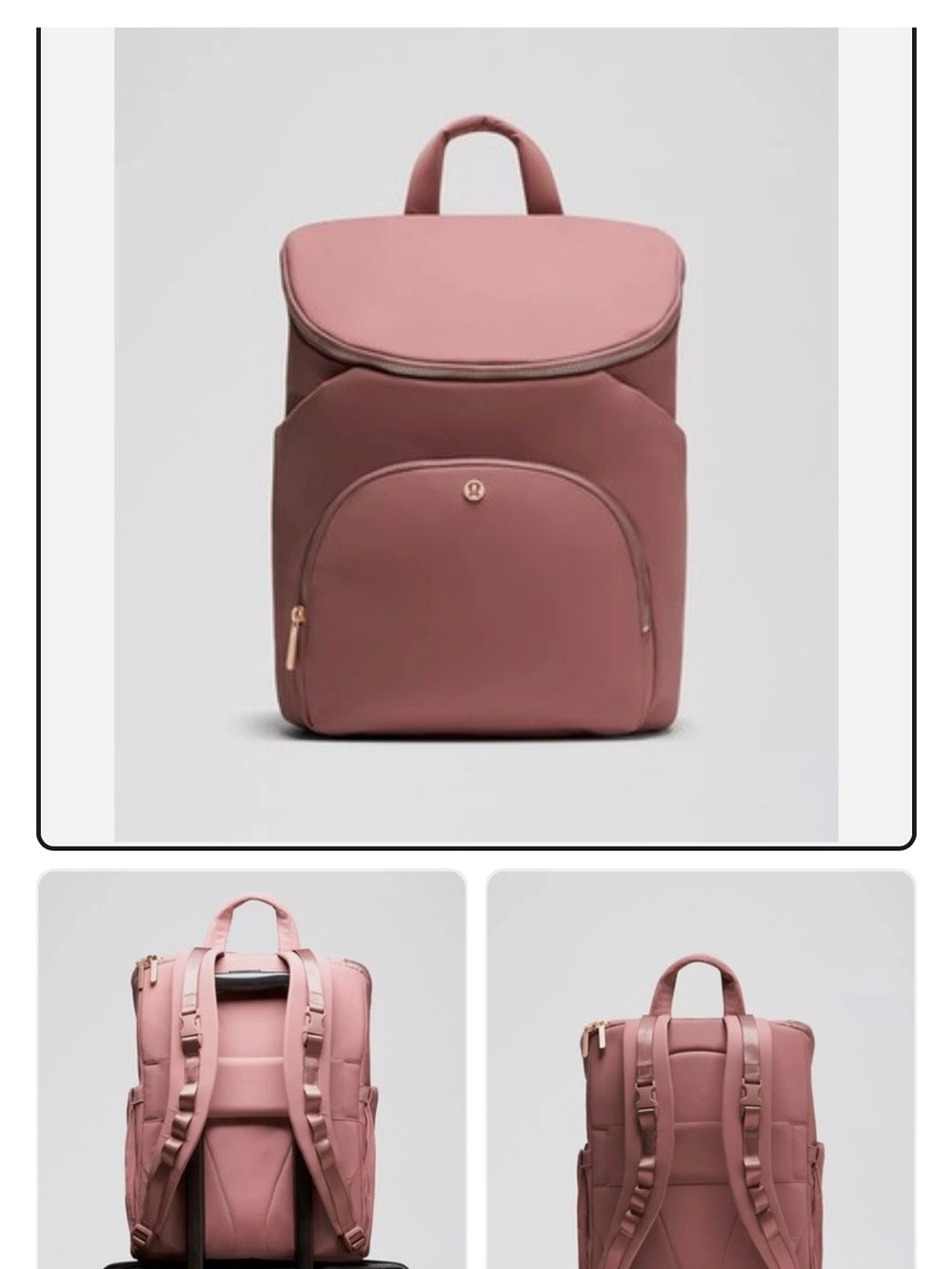 Women's Rose Pink Backpack- Lululemon diaper bag